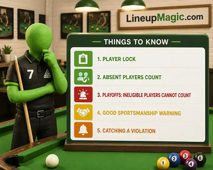 Pool captain reviewing the 5 important things to know about the APA 23 Rule
