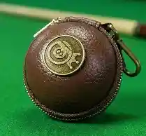 Premium PU Leather Billiard Cue Ball Case with Clip